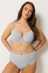 YOURSET 2 PACK Plus Size Pink & Grey Padded Underwired Bras | Yours Clothing 5