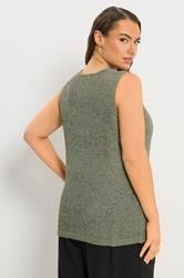 YOURS Plus Size Green Button Through Knitted Waistcoat | Yours Clothing 4
