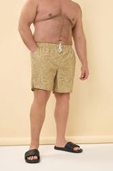 BadRhino Big & Tall Brown Abstract Print Swim Shorts | BadRhino 1