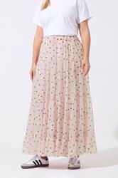 LIMITED COLLECTION Plus Size Pink Polka Dot Chiffon Skirt | Yours Clothing 2
