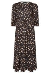 PixieGirl Petite Women's Black Ditsy Tiered Hemline Dress | PixieGirl 5