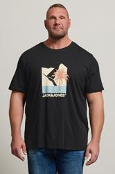 JACK & JONES Big & Tall Black Barbados Graphic T-Shirt | BadRhino 3