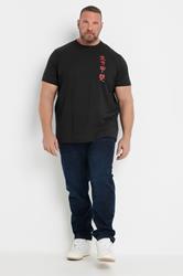 BadRhino Big & Tall Black Japanese Print T-Shirt  5