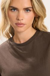 PixieGirl Petite Women's 2 PACK Chocolate Brown & Navy Blue Cotton Oversized T-Shirts | PixieGirl 6