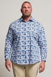 BadRhino Tailoring Big & Tall Light Blue Geometric Long Sleeve Shirt | BadRhino 3