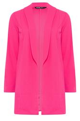 YOURS Curve Pink Shawl Collar Scuba Blazer