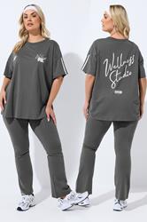 YOURS ACTIVE Plus Size Charcoal Grey 'Wellness Studio' T-Shirt | Yours Clothing 3