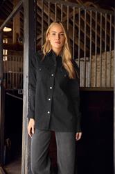 LTS Tall Black Denim Mid Wash Cotton Shirt | Long Tall Sally 3