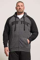 KAM Grey New York  Zip Through Hoodie | BadRhino 3