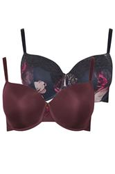 YOURSET 2 PACK Plus Size Navy Blue Floral Print T-Shirt Bras | Yours Clothing 8