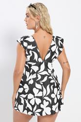 YOURS Plus Size Black Floral Print Swim Dress | Yours Clothing 4