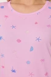 YOURSET 2 PACK Plus Size Pink Soft Touch Palm Tree Nightdresses | Yours Clothing 7