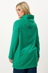YOURS Plus Size Green Seam Detail Hoodie | Yours Clothing 2
