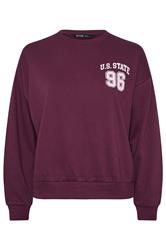 YOURS Plus Size 'Illinois' Red Back Print Sweatshirt | Yours Clothing 6