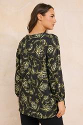 EVANS Curve Plus Size Paisley Print Pleat Front Top | Evans 2