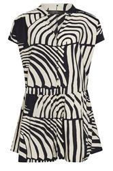 PixieGirl Petite Black Abstract Button Shirt Mini Dress