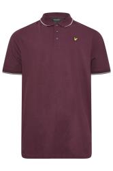 LYLE & SCOTT Big & Tall Burgundy Red Tipped Polo Shirt