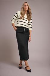 LTS Tall Black Wash Cargo Cotton Denim Maxi Skirt | Long Tall Sally 3