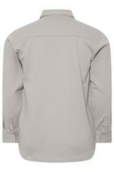 BadRhino Big & Tall Stone Grey Textured Jersey Shacket | BadRhino 7