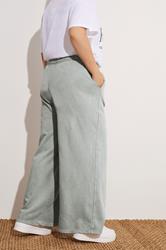 YOURS Plus Size Grey Wide Leg Joggers | Yours Clothing 2
