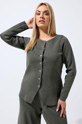 LIMITED COLLECTION Plus Size Grey Long Sleeve Knitted Top | Yours Clothing 3