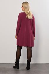 YOURS Plus Size Pink Lettuce Edge Tunic Dress | Yours Clothing 2