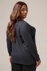 YOURS Plus Size Grey Long Sleeve Core T-Shirt | Yours Clothing 2