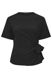 LIMITED COLLECTION Plus Size Black Textured Tie Top | Yours Clothing 5