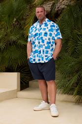 BadRhino BIg & Tall White Square Print Peached Short Sleeve Shirt | BadRhino 3