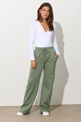 LTS Tall Khaki Green Wide Leg Joggers | Long Tall Sally 1