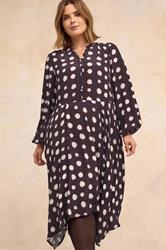 EVANS Plus Size Purple Spot Print Hanky Hem Dress | Evans 3