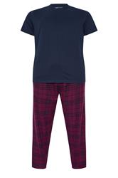 BadRhino Big & Tall Navy Blue Check Pyjama Set