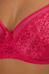 YOURSET 2 PACK Plus Size Pink & Black Lace Mesh Underwired Bras | Yours Clothing 7