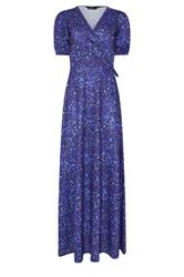 LTS Tall Blue Abstract Spot Wrap Maxi Dress