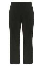 Plus Size Black Pull On Wide Leg Trousers | Yours Clothing 6