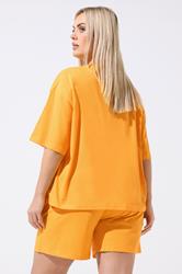 LIMITED COLLECTION Plus Size Orange Fruit Graphic Short Set | Yours Clothing 1