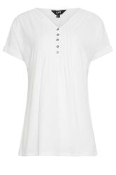LTS Tall Women's Ivory White Cotton Henley T-Shirt | Long Tall Sally 5