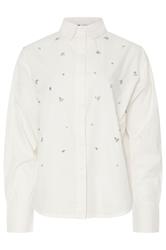 LTS Tall White Embellished Long Sleeve Cotton Shirt | Long Tall Sally 6