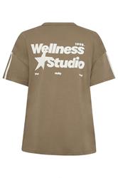 YOURS ACTIVE Plus Size Brown 'Wellness Studio' T-Shirt | Yours Clothing 8