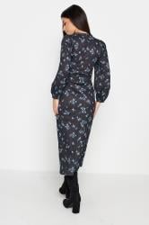PixieGirl Petite Womens Navy Blue Ditsy Print Midi Dress | PixieGirl  2