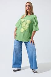 LIMITED COLLECTION Plus Size Green 'Brazil' Lime Longline T-Shirt | Yours Clothing 2