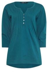 LTS Tall 2 PACK Purple & Teal Blue Cotton Henley Tops | Long Tall Sally 8