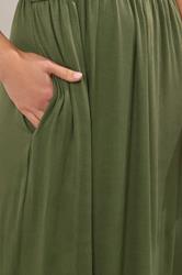 LTS Tall Women's Khaki Green Cotton Maxi T-Shirt Dress | Long Tall Sally 4