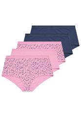 YOURSET 5 PACK Curve Pink & Navy Blue Floral Full Briefs