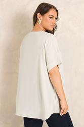 EVANS Curve Ecru White Front Pleat Blouse | Evans 2