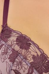 YOURS Plus Size Purple Embroidered Floral Non-Padded Bra | Yours Clothing 4
