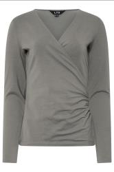 LTS Tall 2 PACK Navy Blue & Grey Wrap Tops | Long Tall Sally 9