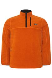 BadRhino Big & Tall Orange Sherpa Quarter Zip Fleece