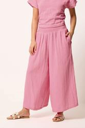 PixieGirl Petite Women's Set Pink Cotton Cheesecloth Top & Cropped Trousers | PixieGirl 6