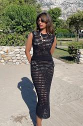 PixieGirl Petite Black Crochet Midi Skirt | PixieGirl 1